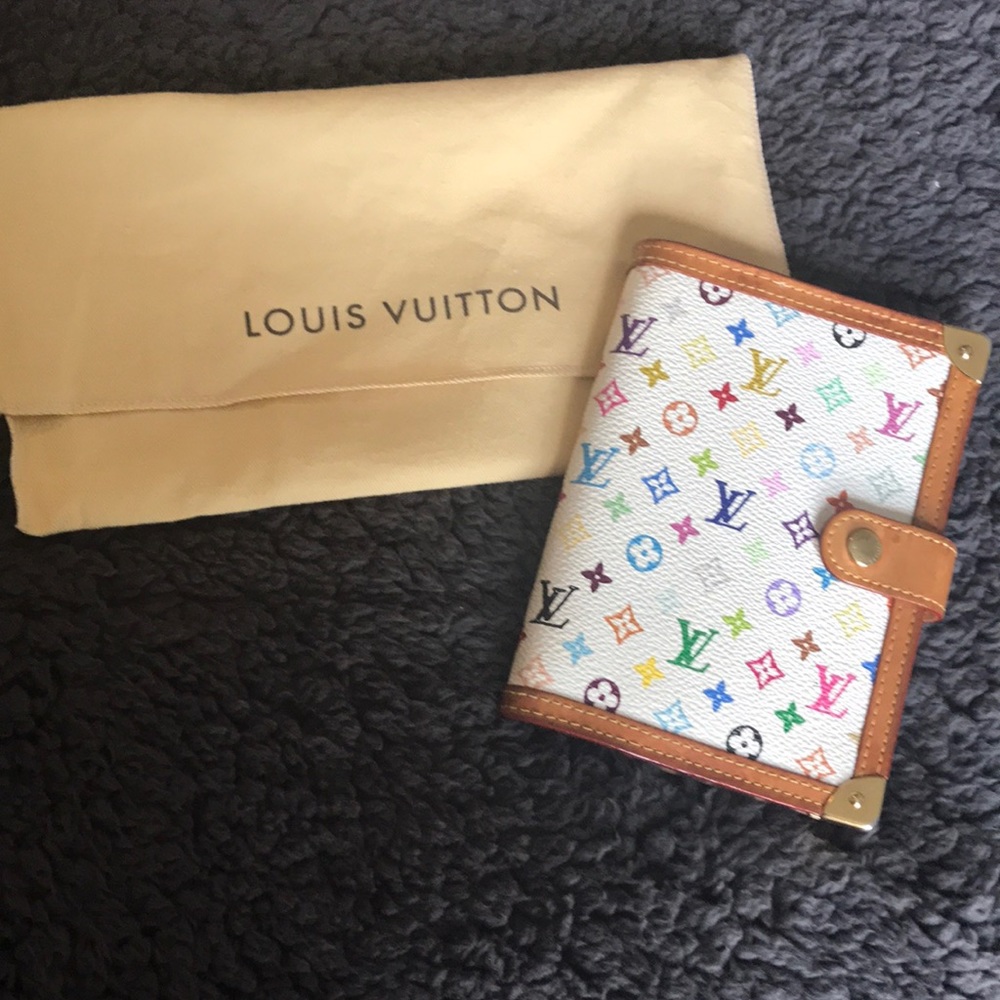Louis Vuitton White multi colored agenda